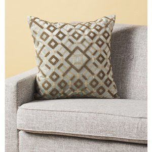 Callisto Home Velvet Embroidered Accent Pillow